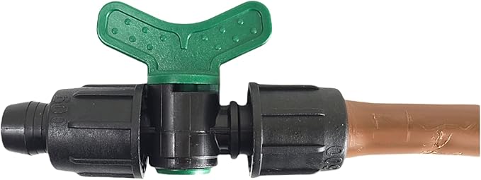 USA Made - 5 PACK Premium 1/2 Inch Drip Tape Irrigation Tubing 16mm Shut Off Valve Universal Perma-Loc Connector Barbed Locking Fitting - Fits All Brands Rainbird, Netafim, Etc. 16mm