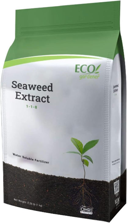ECOgardener Seaweed Extract Soil Amendment, Water-Soluble, Powdered Organic Soil Conditioner