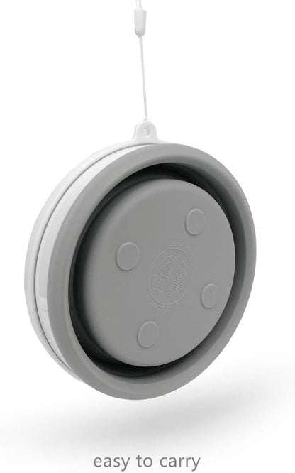 CARTINTS Silicone Collapsible Food Storage Containers with Lids Collapsible Containers Ideal for Travel and Camping, Hiking,32oz/950ml (Grey)