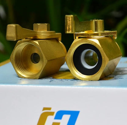 HQMPC Super Heavy Duty 3/4" Brass Shut Off Valve Garden Hose Shut Off Valve Garden Hose Connector