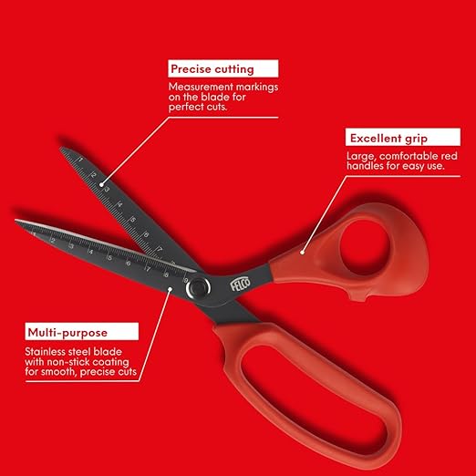 FELCO 455 Floral Scissors – 8.97" Non-Stick Stainless Steel Shear for Flower Arranging & Crafting | Flower Scissors for Cutting Fresh Flowers | Floral Shears with Handle, Blade Ruler | Ergo Right Hand