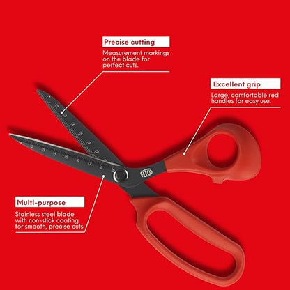 FELCO 455 Floral Scissors – 8.97" Non-Stick Stainless Steel Shear for Flower Arranging & Crafting | Flower Scissors for Cutting Fresh Flowers | Floral Shears with Handle, Blade Ruler | Ergo Right Hand