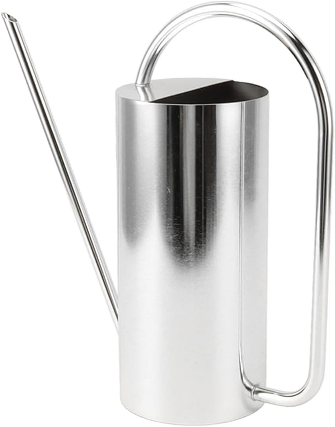 Watering Can, Wide Application Rustproof Long Spout Watering Pot Stainless Steel for Garden (Stainless Steel Color)