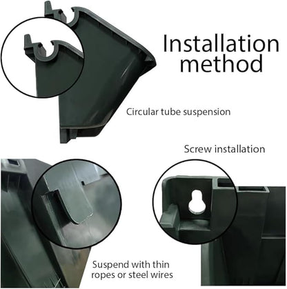 Self-Watering Wall Mounted Planter Set, Indoor and Outdoor Vertical Planter, Stackable Wall Mounted, for Balcony Decoration (Blackish Green 8 Pack)