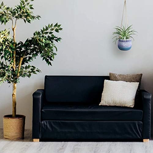 23 Bees Ceramic Hanging Planter | Blue Succulent Pots | Round Plant Holder Container | Cactus Pot with Cotton Rope Hanger | Indoor Outdoor Decor (1 Pack x Blue Horizon)