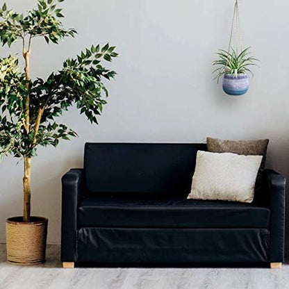 23 Bees Ceramic Hanging Planter | Blue Succulent Pots | Round Plant Holder Container | Cactus Pot with Cotton Rope Hanger | Indoor Outdoor Decor (1 Pack x Blue Horizon)