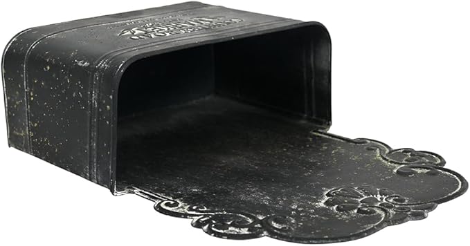 All Chic Set of 2 Metal Hanging Wall Planters Outdoor Indoor Mail Wall Mounted Planter Antique Shabby Chic Wall Decor (Black)