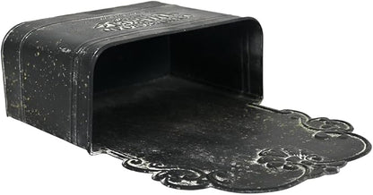 All Chic Set of 2 Metal Hanging Wall Planters Outdoor Indoor Mail Wall Mounted Planter Antique Shabby Chic Wall Decor (Black)