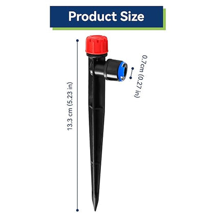 40PCS 1/4 inch Tubing Drip Irrigation Vortex Emitters,360 Degree Drip Emitter Sprayer with Stake, Irrigation Dripper Sprinklers for Drip Irrigation System