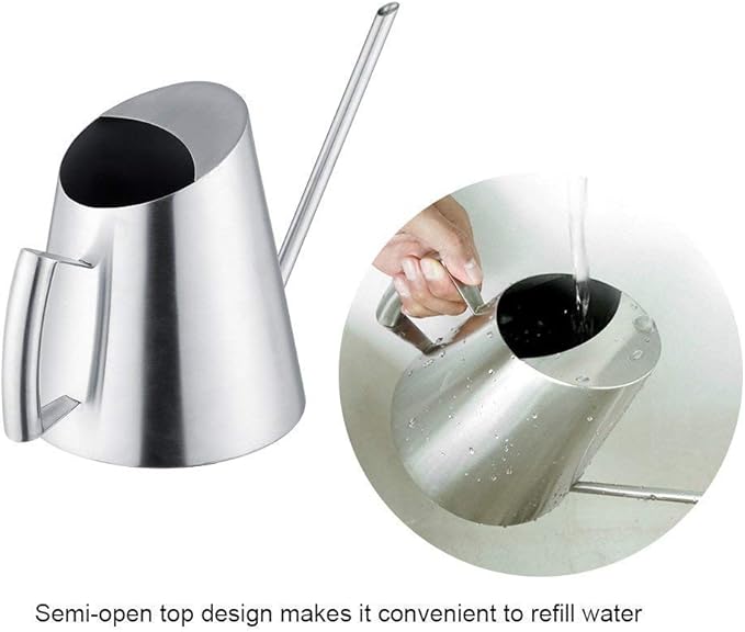 Watering Can, Stainless Steel Watering Can Pot Indoor House Pl Long Spout Watering Can Modern Watering Pot 51oz/1.5L