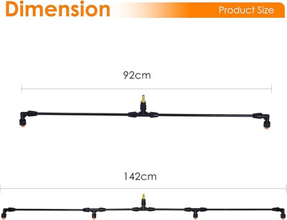 Sprayer Boom Wand with 3 Flow Rate Nozzles -Wide-Coverage Agricultural & Lawn Spray Attachment for Tractors/UTVs