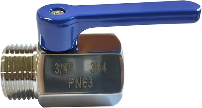 beduan Stainless Steel 3/4 Shut Off Valve GHT Thread Garden Hose Heavy Duty Connector (Long Handle)