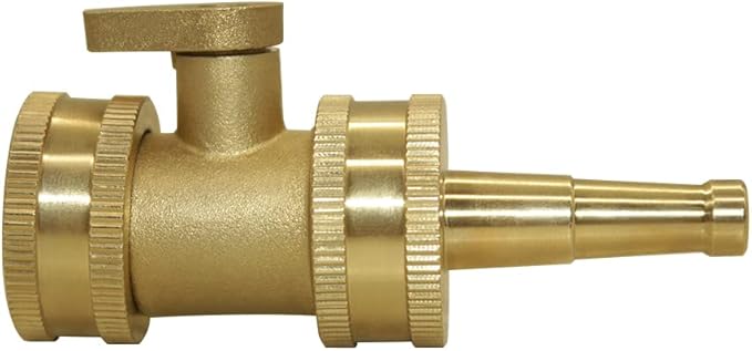 Hooshing Heavy Duty Brass Jet Nozzle High Pressure Jet Sweeper Sprayer Nozzle with Garden Hose Shut Off Valve 3/4" GHT Connector