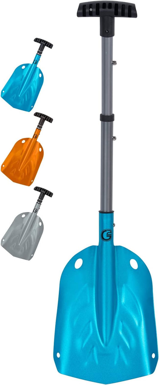 G2 Backcountry Lightweight Telescopic Avalanche Snow Shovel, Storage Down to 13 inch, Durable Aluminum Alloy Material, ABS Anti-Slip Proof Handle, Compact Storage Size (Blue)