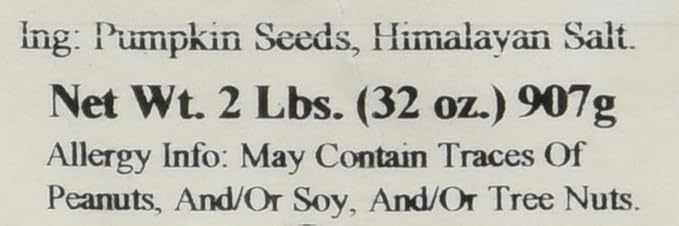 Dry Roasted Pepitas/Pumpkin Seeds with Himalayan Salt (2 Lbs.) - Roasted to Perfection in Small Batches for Added Freshness - Vegan & Keto Friendly - Farm Fresh Nuts Brand
