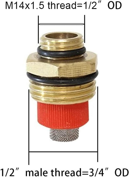 Joywayus Brass Misting Spray Nozzle 1/2" NPT Male 3-Holes Garden Sprinklers Irrigation Connector Water Sprinklers Mister Heads Fitting with Filter Mesh (Pack of 3)