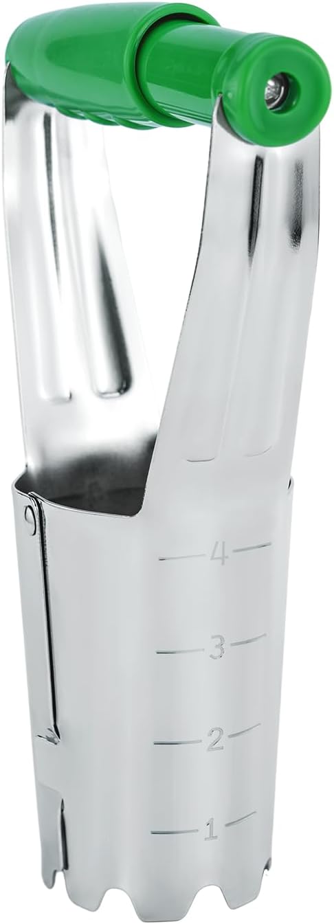 Bulb Planter Tool with Release Button&4Inch Measurements Tulip Planting Tool Bulb Transplanter Bulb Digger for Removing Soil and Planting Bulbs or Other Small Plants in Pots and Flowerbeds