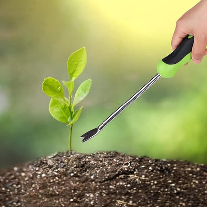 2 Pack Garden Hand Weeder Tool with Ergonomic Handle, Stainless Steel Garden Lawn Weed Puller