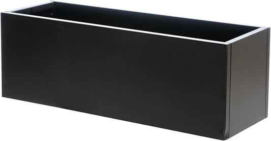 NatraHedge 15" Hampton Wooden Planter Box Indoor and Outdoor Use for Patio Garden (44" x 15" x 15") (Black- Aluminum)
