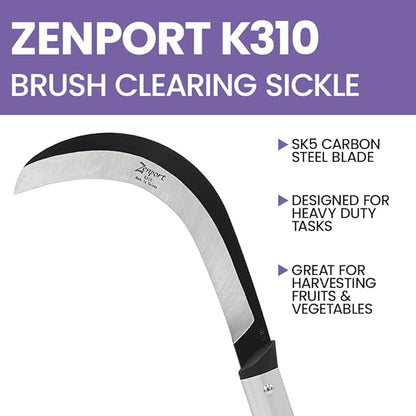Zenport K310 K10 Harvest Sickle, Carbon Steel Blade/Aluminum Handle (Pack of 12)