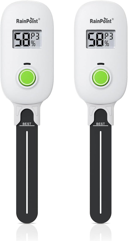 RAINPOINT Smart Digital Wireless Plant Moisture Meter Houseplant Indoor,WiFi Hub Needed,Capacitive Probe,Leave-in Soil Hygrometer Sensor,Real-time Monitor Outdoor Greenhouse Gardening(Two-Pack Set)