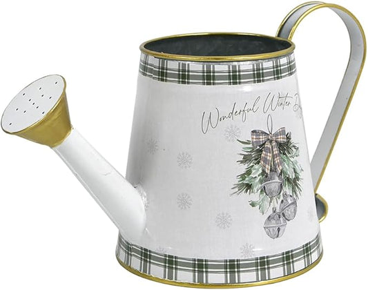 Small Christmas Decorative Watering Can for Indoor Plants Metal Watering Can Outdoor for Bonsai Balcony Courtyard Garden Flower Christmas Decorative