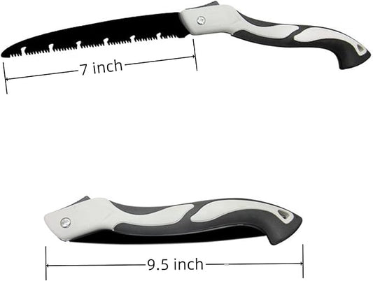 7 Inch Folding Saw, Pruning Hand Saw for Wood Cutting, Garden Pruner with SK5 Curved Blade, Triple- Cut Razor Teeth, Foldable Handsaw for Tree Trimming, Camping, Gardening and Carpentry