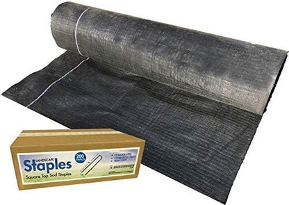 Sandbaggy Landscape Fabric Kit - Includes 3 ft by 300 ft Fabric + 200 Landscape Staples - Trusted by Farmers Across The US