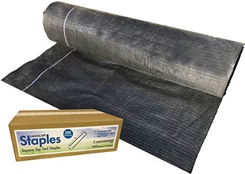 Sandbaggy Landscape Fabric Kit - Includes 3 ft by 300 ft Fabric + 200 Landscape Staples - Trusted by Farmers Across The US
