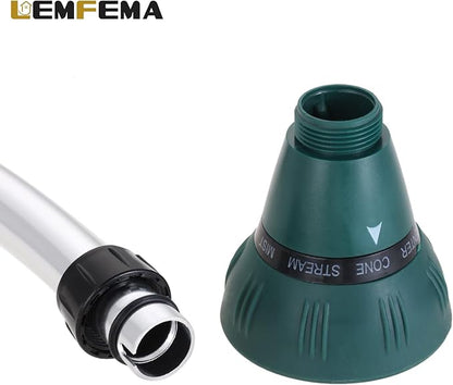 Watering Wand, 15 Inches Sprayer Wand Garden Hose Nozzle with 8 Adjustable Watering Patterns and Thumb Control Shut Off Valve for Showering Dog, Clean the ground, Car Wash, Lawn and Garden (Green)