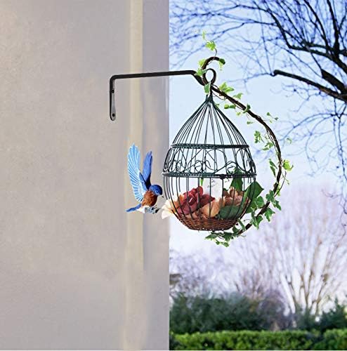 12" Plant Hangers 8-Pack - Heavy Duty Rust-Resistant Steel Hooks for Bird Feeders, Indoor/Outdoor Plants & Wall Decor, Black