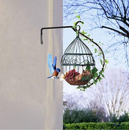 12" Plant Hangers 8-Pack - Heavy Duty Rust-Resistant Steel Hooks for Bird Feeders, Indoor/Outdoor Plants & Wall Decor, Black