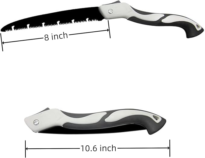 8 Inch Folding Saw, Pruning Hand Saw for Wood Cutting, Garden Pruner with SK5 Curved Blade, Triple- Cut Razor Teeth, Foldable Handsaw for Tree Trimming, Camping, Gardening and Carpentry