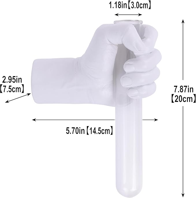 Wall Mounted Hands Vase - White Hand Sculpture, Hanging Wall Vase for Unique Decoration in Living Rooms, Entrance and Room
