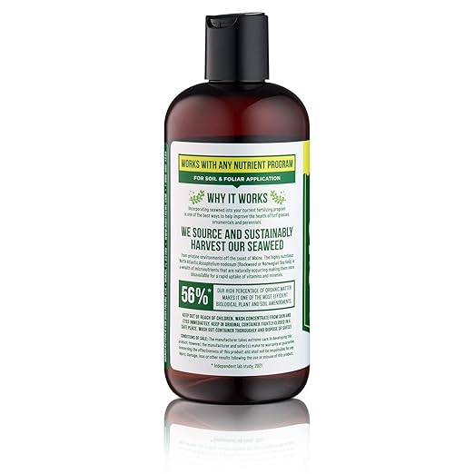 Liquid Seaweed Premium Concentrate - All Natural Kelp Fertilizer - Enhances Plant & Flower Growth + Seed Germination & Root Development - 16 Oz