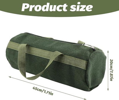 Tool Bag, Portable Multi-Purpose Canvas Tools Organizer, Heavy Duty Storage Handbag Tote Bag with Sturdy Bottom, Wide Mouth Tool Bags for Electricians, Carpenter(COLOR:Round, 45 x 20cm)