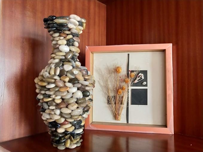 10lb Natural Decorative Polished Mixed Pebbles - Pebbles Polished Gravel，Small Decorative River Rock Stones for Fresh Water Fish Animal Plant Aquariums, Landscaping, Home Decor etc. (160-Oz Bag)