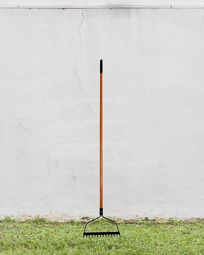 Ashman Bow Rake (2 Pack) – Heavy Duty Rake to Gather Fallen Leaves, Equipped with Rubber Grip Handle for a Strong Hold When Working – Rust Resistant.