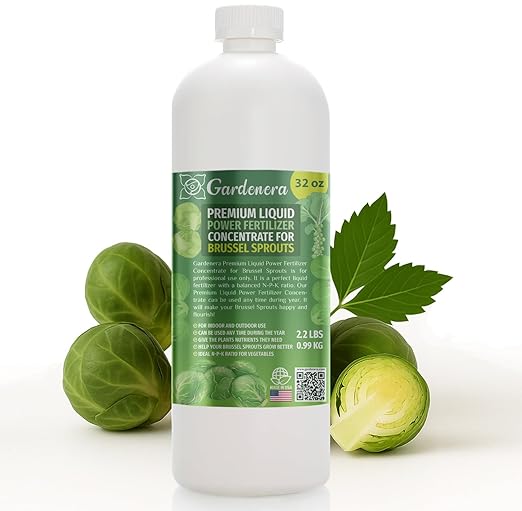 Liquid Power Brussel Sprout Fertilizer - Premium Liquid Plant Food for Brussel Sprouts - Fast-Acting Concentrate for Growth, Strong Roots & High-Yield Harvest - 32 oz - Indoor & Outdoor Use