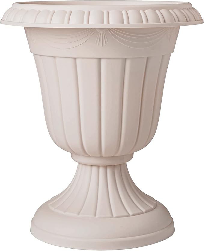 Arcadia Garden Products Classic Traditional Plastic Urn Planter Indoor/Outdoor