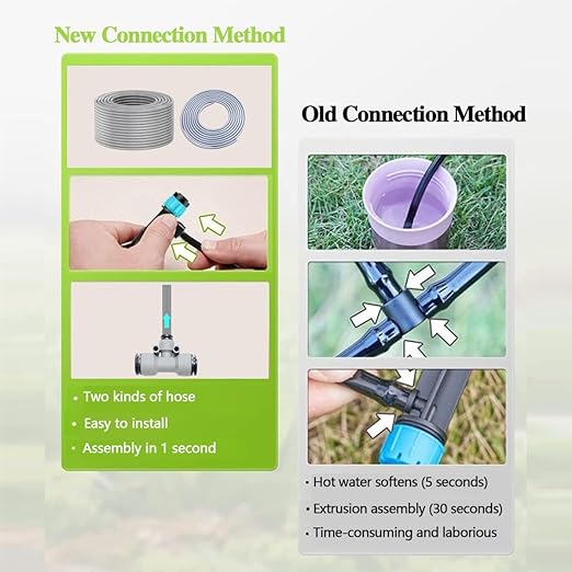 98FT Drip Irrigation System Kit,Quick Installation and Disassembly,with Y-Type Distribution Water Separator,Atomization and Drip Irrigation Nozzles,Flowerpot Garden Plant Yard Watering System.