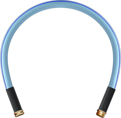 Atlantic Heavy Duty Garden Hose 5/8 Inch x 3 Foot Blue Color, Short Connection Leader Hose with Male-Female Connectors (3FT)