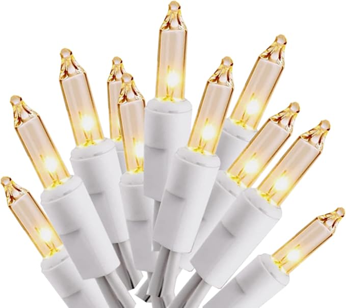 Vigdur 21ft White String Lights with 100 Bulbs on White Wire Cord, UL Approved for Indoor/Outdoors Use, Connectable 120V Clear Outdoor String Lights for Xmas Patio Home Party Garden Decor