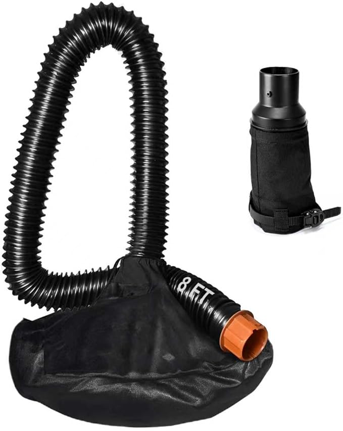Leaf Collector for Major Brand Leaf Blower/Vacuum/Mulcher, 8FT Hose with Adjustable Adapter Fits 2.3"-5" Ports