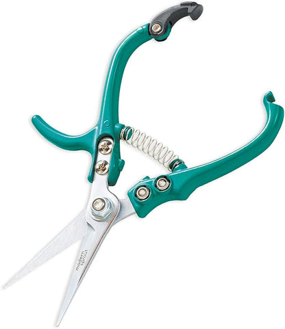Modern Sprout Pruning Shears - Herb Snipping Scissors- Lightweight Gardening Tools W/Easy Lock - Flower Cutter Garden Shears - Carbon Steel Blade + Reusable Holster (Ocean, 1-Pack)