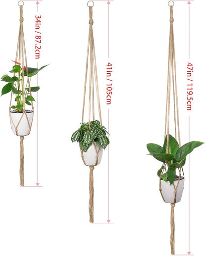 Petutu Plant Hangers Indoor Macrame Hanging Planter Holder 6 Pack, 3 Sizes