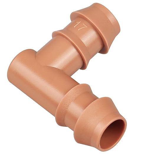 Drip Irrigation Barbed Elbow：20 Pack Drip Irrigation Elbow Parts Fits for 1/2 Inch Drip Irrigation Tubing 17mm 0.600" ID for Patio Lawn Garden