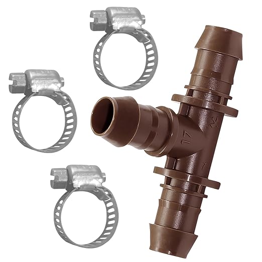 LECTO Universal 5/8", 1/2", .700" Drip Line Repair Kit – Tee, 3
