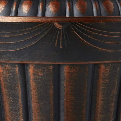 Arcadia Garden Products PL00CP Classic Traditional Plastic Urn Planter, 16" x 18", Brushed Copper