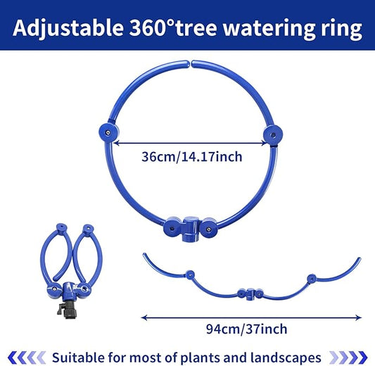 360° Tree Water Ring Gardening Watering System, Adjustable sprinklers for Yard with Y Hose Splitters, Lawn Sprinkler Irrigation System for Garden, Outdoor New Trees Shrubs Plants Garden Beds
